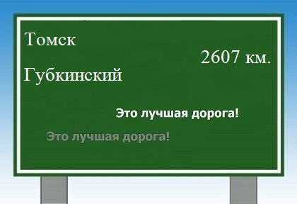 расстояние Томск    Губкинский как добраться