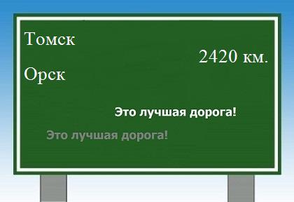 расстояние Томск    Орск как добраться