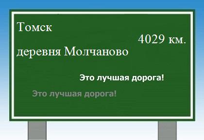 Сколько км от Томска до деревни Молчаново