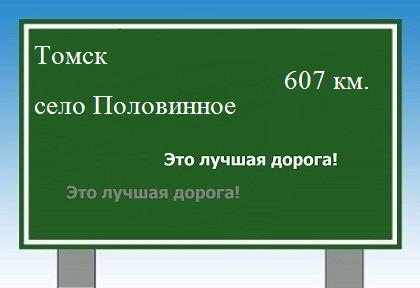 Сколько км от Томска до села Половинного