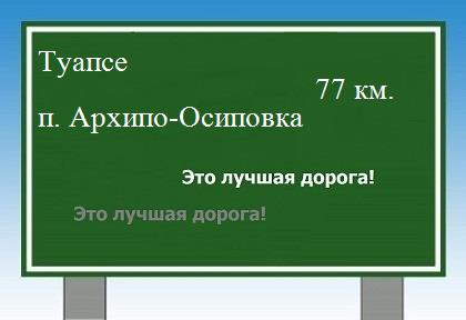 расстояние Туапсе - поселок Архипо-Осиповка как добраться