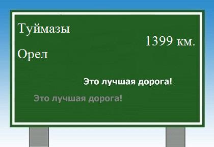 расстояние Туймазы  &nbsp; Орел как добраться