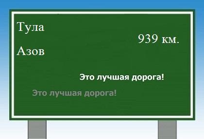 расстояние Тула    Азов как добраться