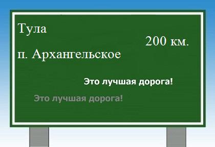 расстояние Тула  &nbsp; поселок Архангельское как добраться