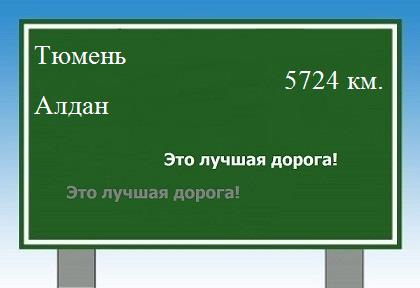 расстояние Тюмень    Алдан как добраться