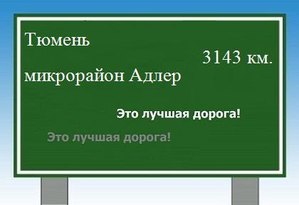 расстояние Тюмень    микрорайон Адлер как добраться