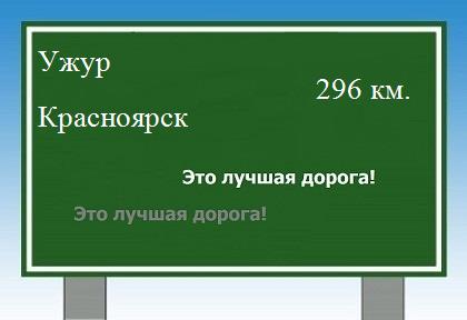 Маршрут от Ужура до Красноярска