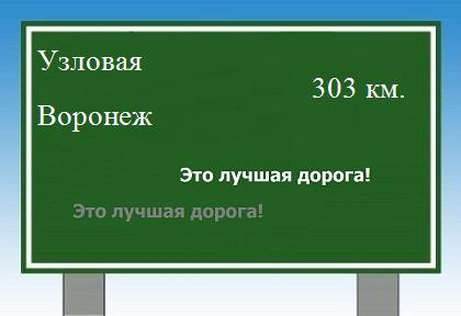 расстояние Узловая    Воронеж как добраться