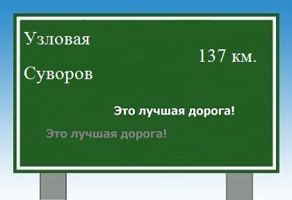расстояние Узловая    Суворов как добраться