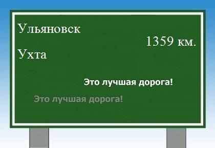 расстояние Ульяновск  &nbsp; Ухта как добраться