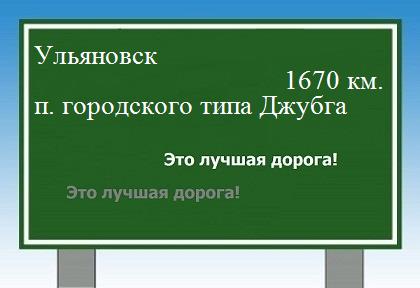 расстояние Ульяновск    поселок городского типа Джубга как добраться