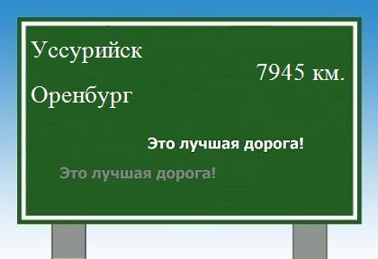 расстояние Уссурийск    Оренбург как добраться