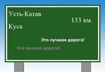 Сколько км от Усть-Катава до Кусы