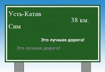 расстояние Усть-Катав    Сим как добраться