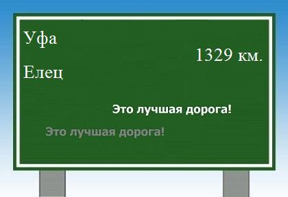 расстояние Уфа    Елец как добраться