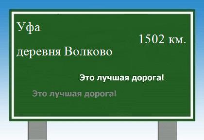 расстояние Уфа  &nbsp; деревня Волково как добраться