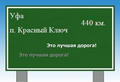 расстояние Уфа  &nbsp; поселок Красный Ключ как добраться
