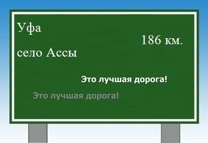 расстояние Уфа - село Ассы как добраться