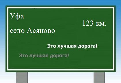 расстояние Уфа    село Асяново как добраться