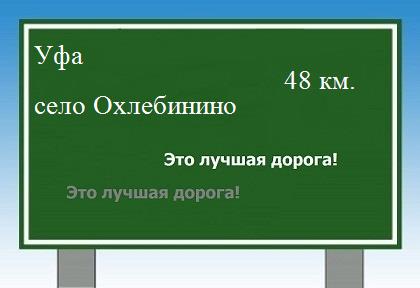 расстояние Уфа - село Охлебинино как добраться