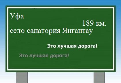 расстояние Уфа    село санатория Янгантау как добраться