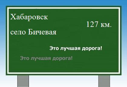 Сколько км от Хабаровска до села Бичевая