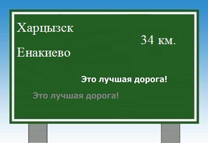 Сколько км от Харцызска до Енакиево