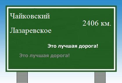 расстояние Чайковский - Лазаревское как добраться