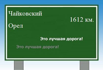расстояние Чайковский    Орел как добраться