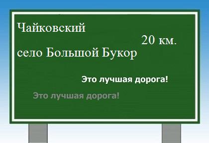 Сколько км от Чайковского до села Большой Букор