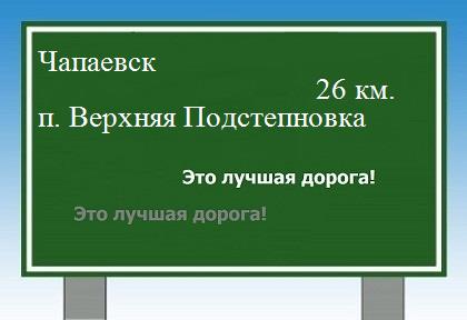 Карта от Чапаевска до поселка Верхняя Подстепновка