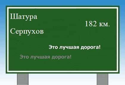 расстояние Шатура  &nbsp; Серпухов как добраться