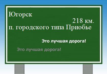 расстояние Югорск    поселок городского типа Приобье как добраться