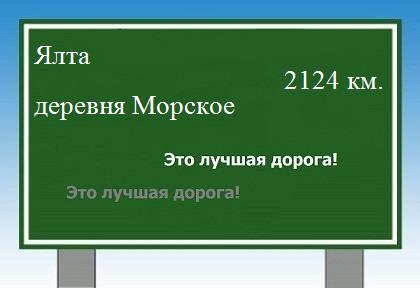 расстояние Ялта    деревня Морское как добраться