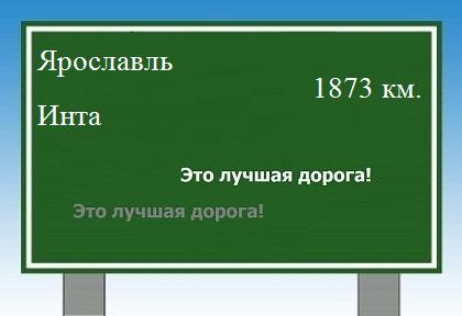 расстояние Ярославль  &nbsp; Инта как добраться