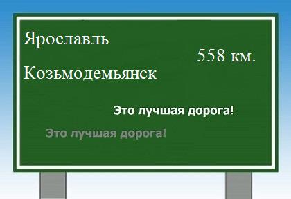 расстояние Ярославль  &nbsp; Козьмодемьянск как добраться