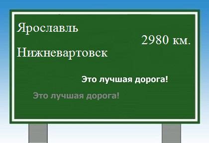 расстояние Ярославль    Нижневартовск как добраться