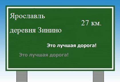 Сколько км от Ярославля до деревни Зинино