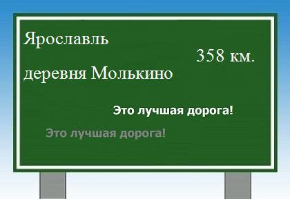 Сколько км от Ярославля до деревни Молькино