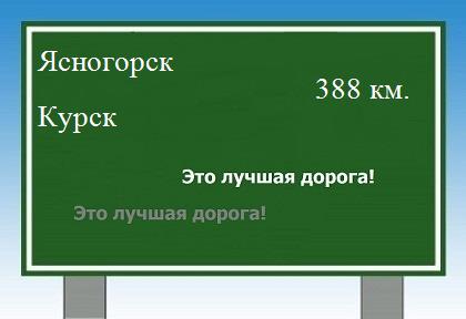 Маршрут от Ясногорска до Курска