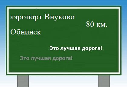 Карта от аэропорта Внуково до Обнинска