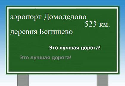 Карта от аэропорта Домодедово до деревни Бегишево