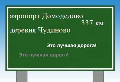 Сколько км от аэропорта Домодедово до деревни Чудиново