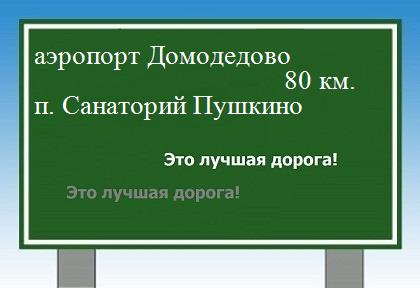 расстояние аэропорт Домодедово    поселок Санаторий Пушкино как добраться