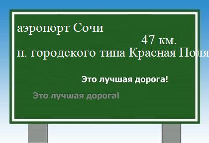 Сколько км аэропорт Сочи - поселок городского типа Красная Поляна