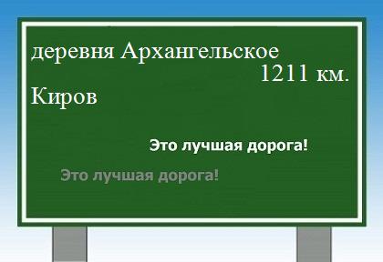 расстояние деревня Архангельское    Киров как добраться