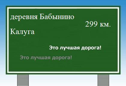 Маршрут от деревни Бабынино до Калуги