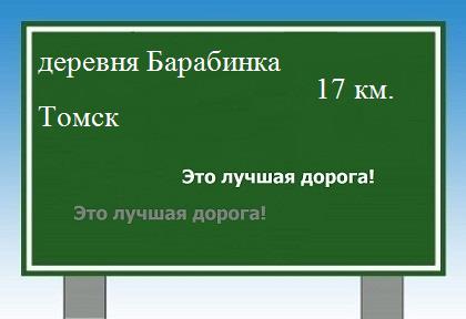 Сколько км от деревни Барабинка до Томска