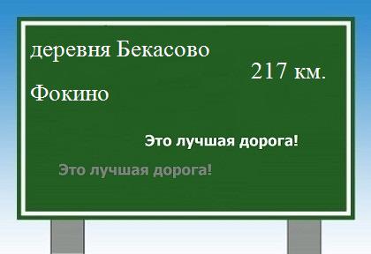 расстояние деревня Бекасово    Фокино как добраться