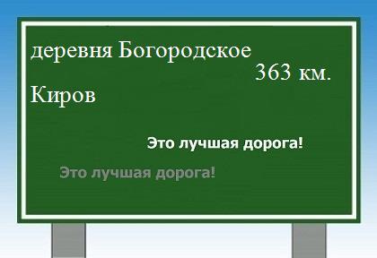 расстояние деревня Богородское    Киров как добраться